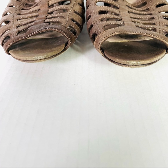 Miu Miu Light Brown Leather Gladiator Flat Sandals - Picture 6 of 7